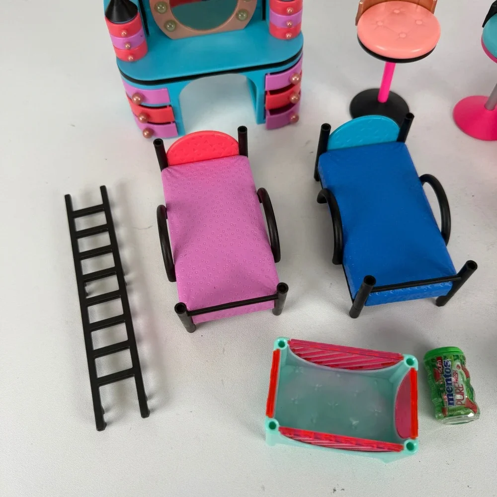 LOL Surprise Dollhouse Furniture Lot 11pc Vanity Beds Stools Accessories MGA